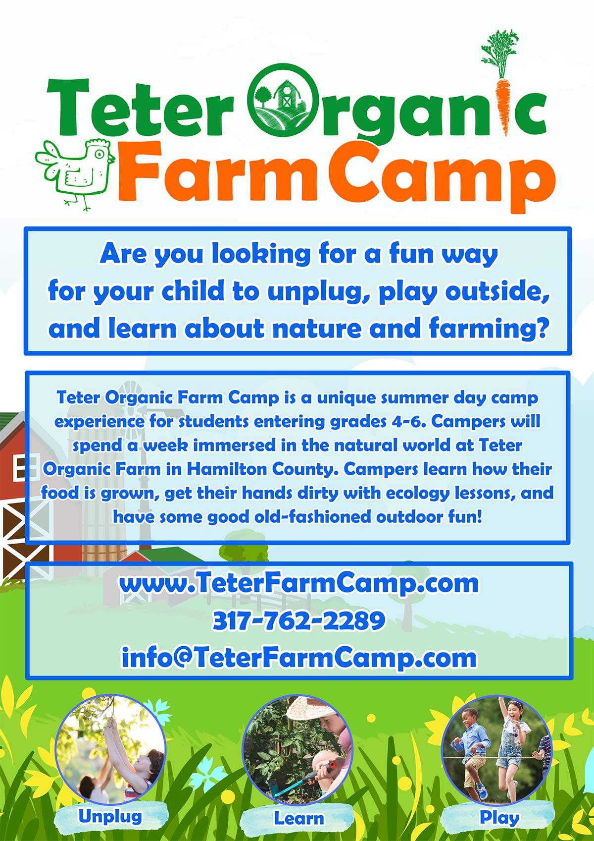 Teter Organic Camp flyer