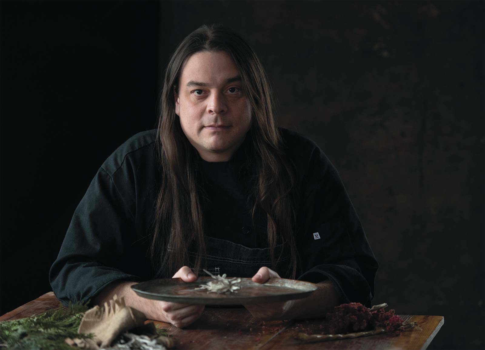Chef Sean Sherman, a member of the Oglala Lakota subtribe of the Great Sioux Nation and founder of The Sioux Chef, the Indigenous Food Lab and the nonprofit North American Traditional Indigenous Food Systems. photography: Heidi Ehalt Photography