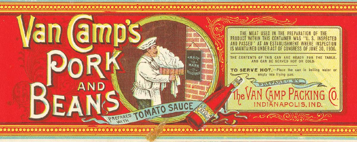 Van Camp’s Pork and Beans can label 1913
