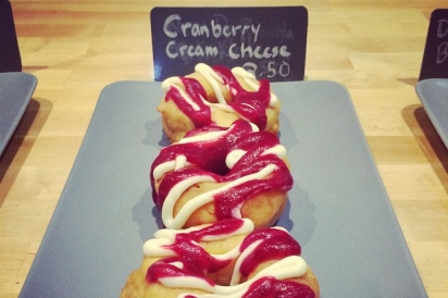 Cranberry Cream Cheese Doughnuts