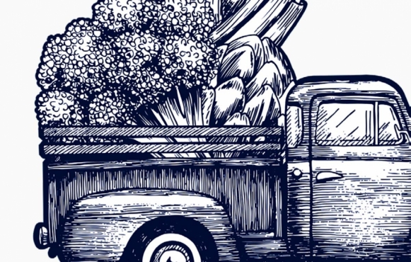 illustration of a produce truck