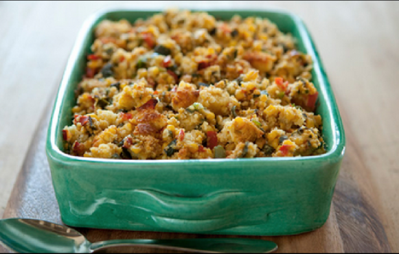 Cornbread Stuffing with Poblano Peppers