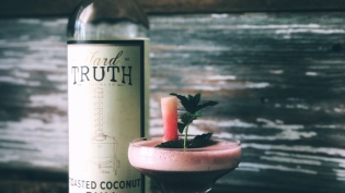A walk on the beach, hard truth spirits toasted coconut and watermelon cocktail 