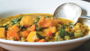 Lentil and Sweet Potato Soup With Chard