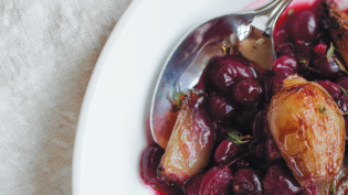 Cranberries with Brandied Shallots